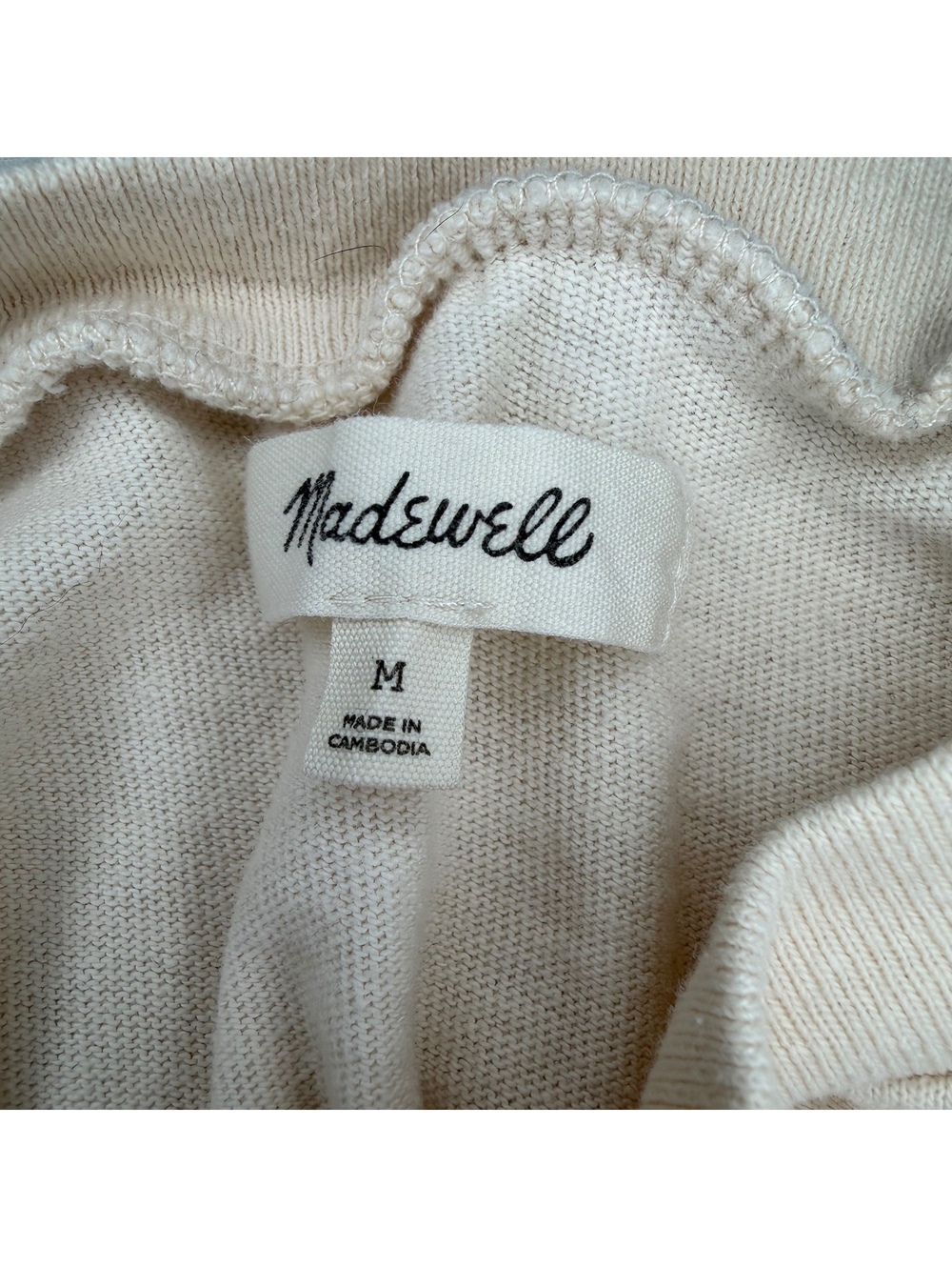 Madewell Retro Stripe Relaxed Short Sleeve Cotton Tee Cream Womens M - Picture 4 of 5